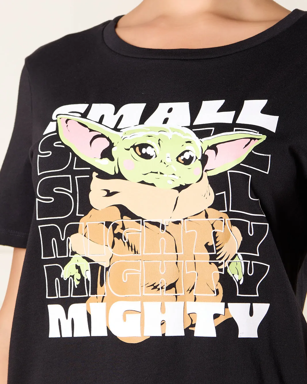 Women Black Yoda Printed T-Shirt sold by Redtag product image thumbnail 4