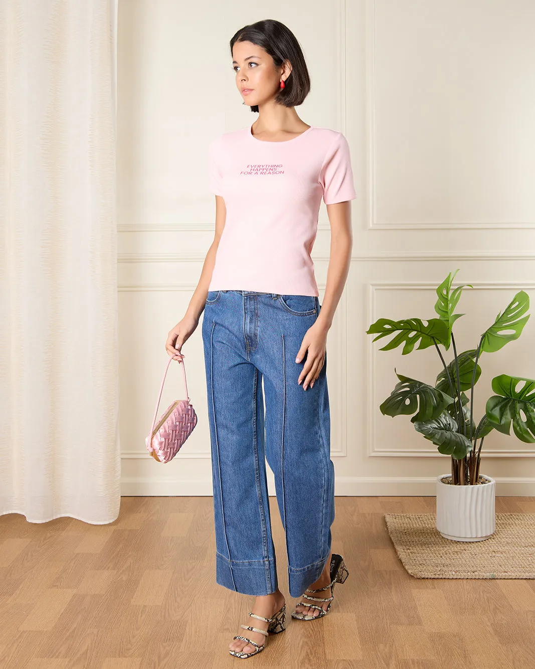 Women Pink Printed T-Shirt sold by Redtag product image thumbnail 2