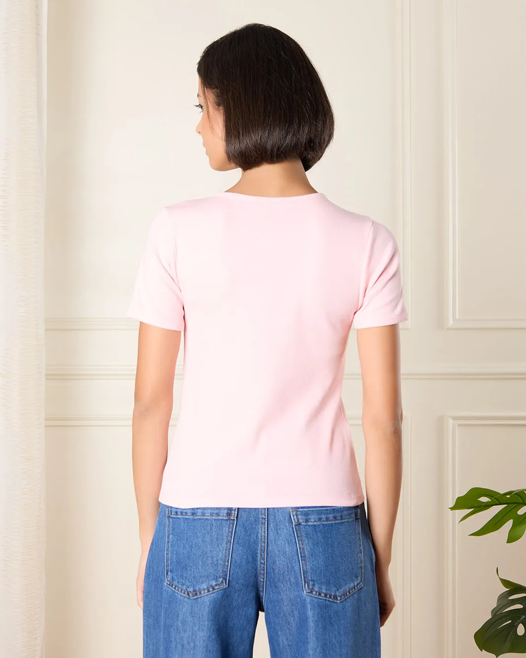Women Pink Printed T-Shirt sold by Redtag product image thumbnail 3