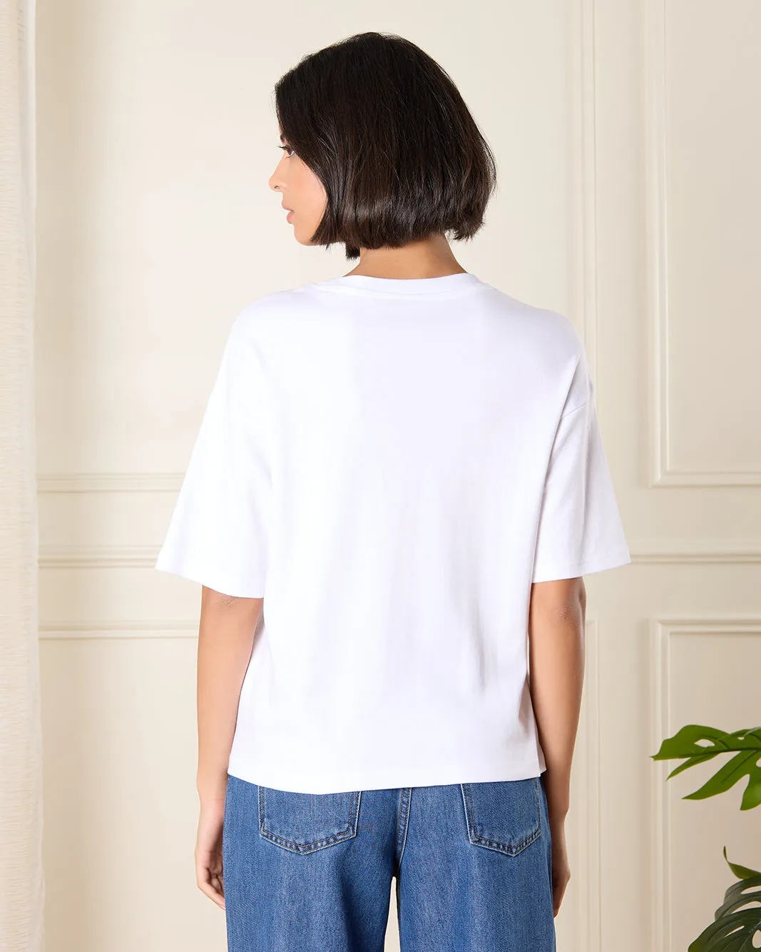 Women White Embroidered T-Shirt sold by Redtag product image thumbnail 3