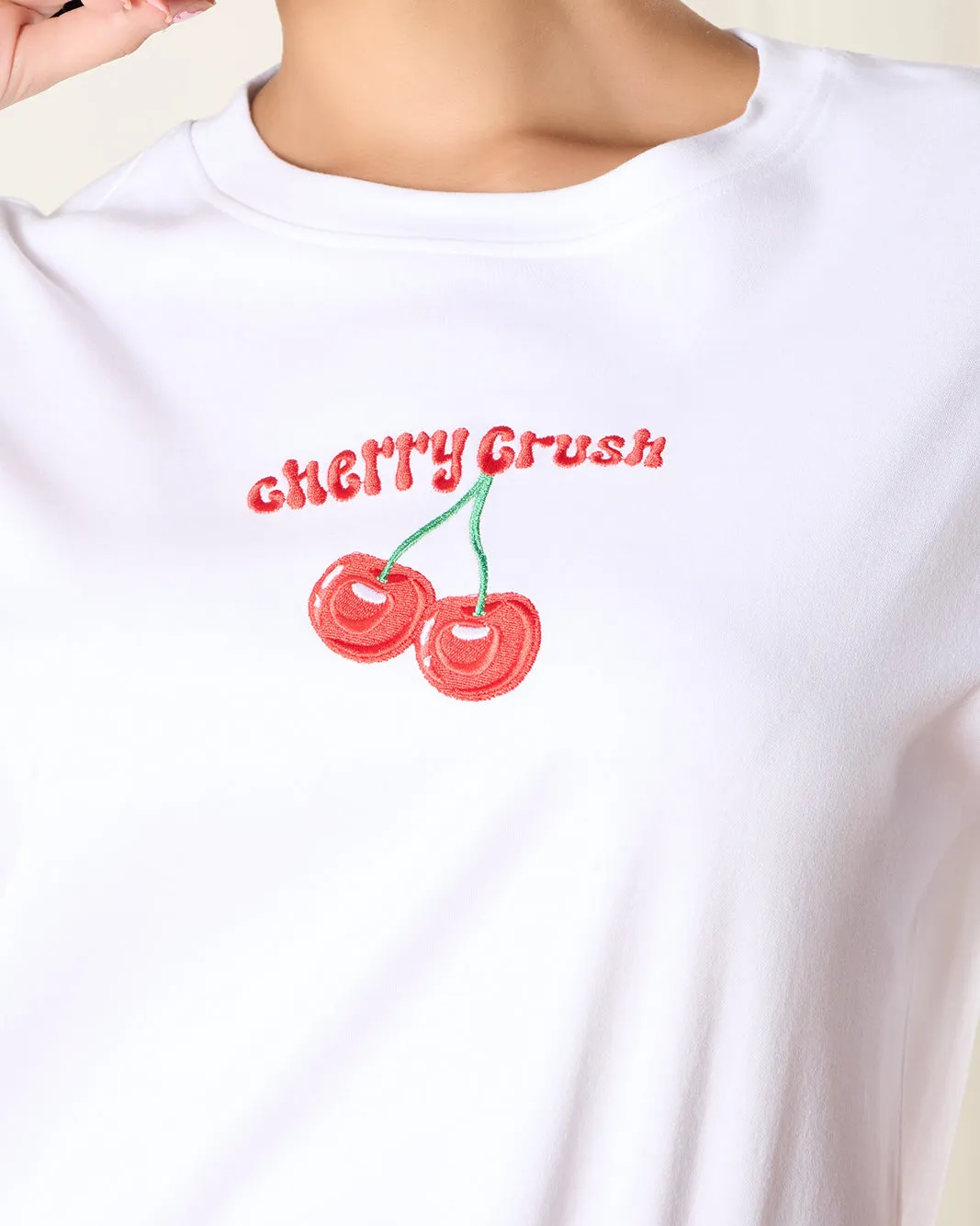 Women White Embroidered T-Shirt sold by Redtag product image thumbnail 4