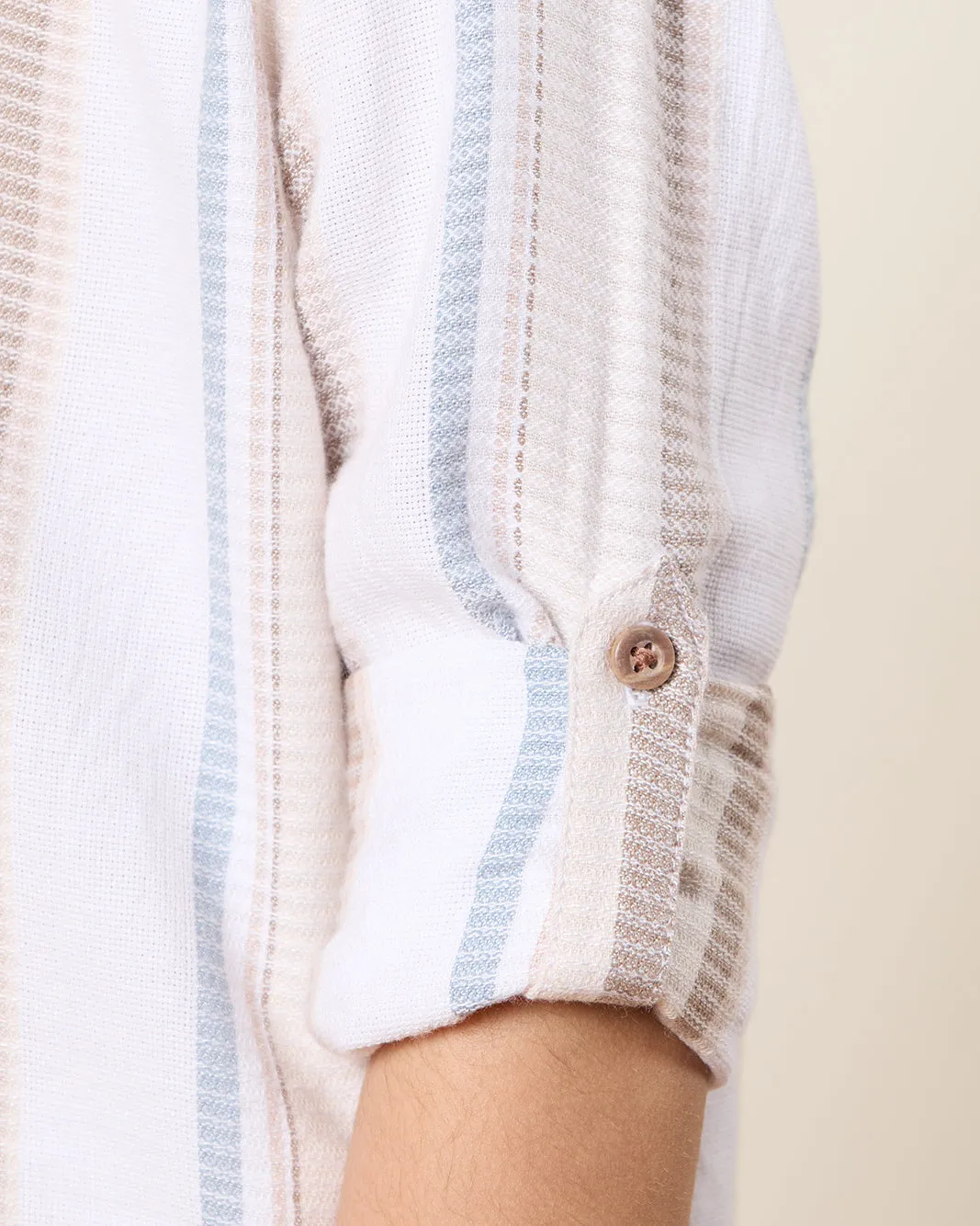 Boys White Mandarin Collar Kurta Shirt sold by Redtag product image thumbnail 5