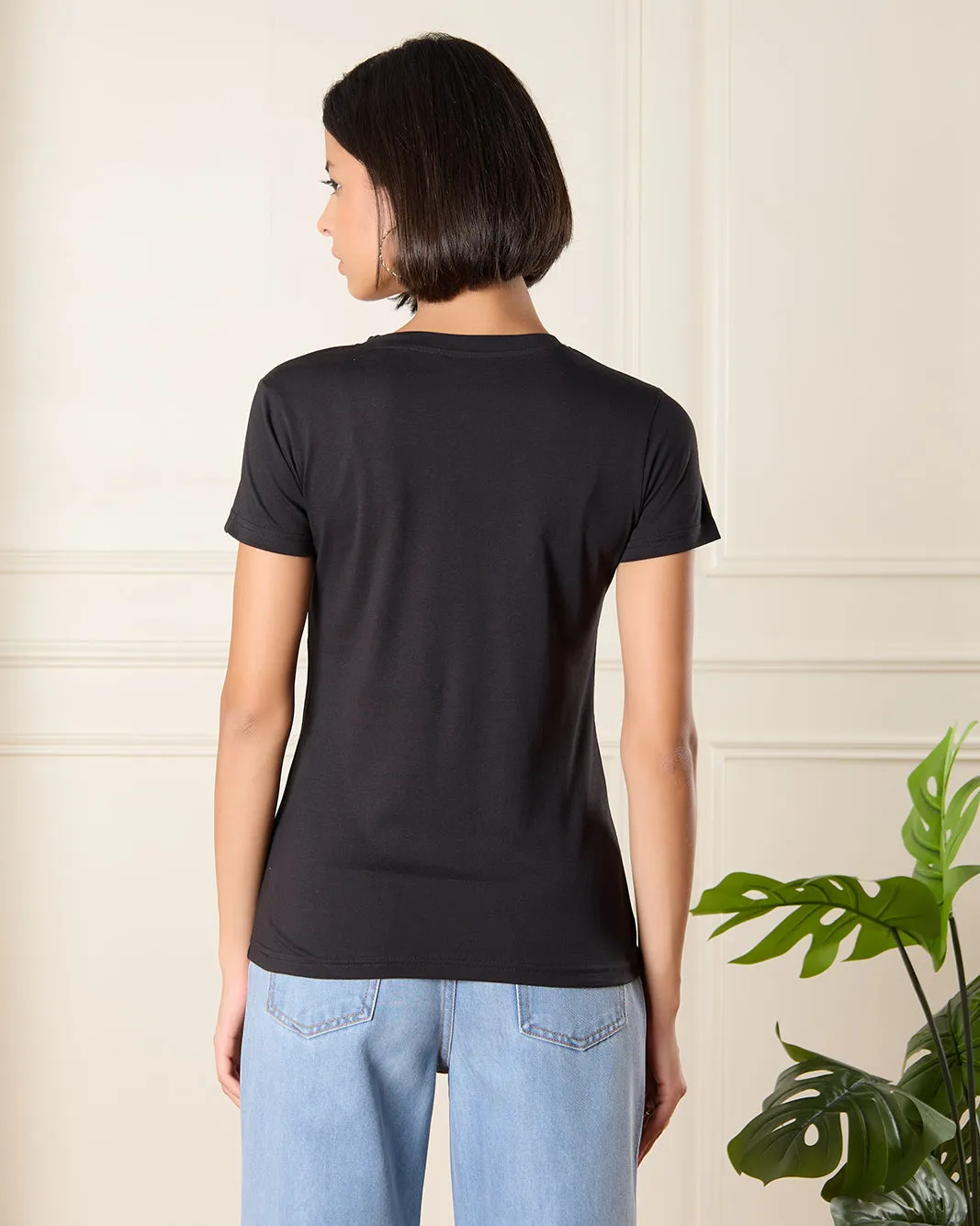 Women Black California Print T-Shirt sold by Redtag product image thumbnail 3