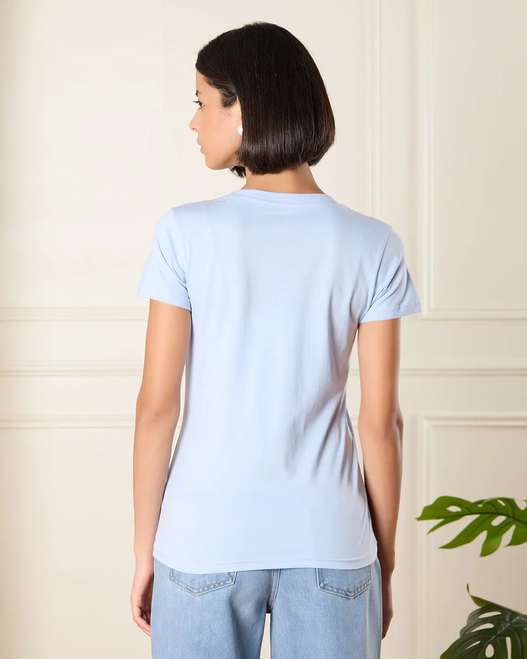 Women Blue Floral Print T-Shirt sold by Redtag product image thumbnail 3