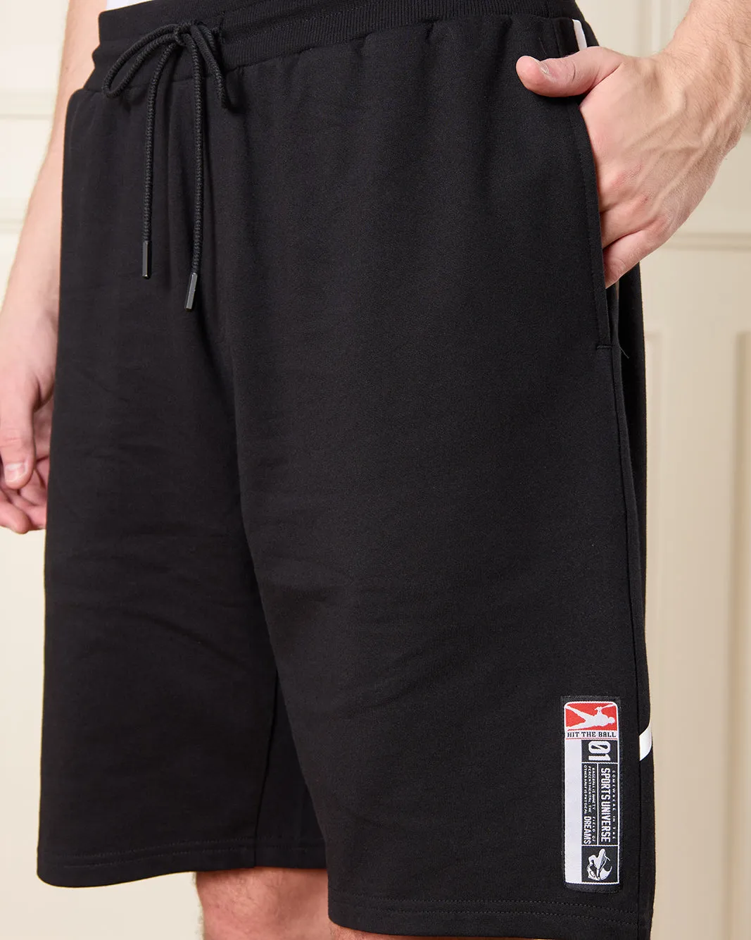 Men Black Baseball Shorts sold by Redtag product image thumbnail 4