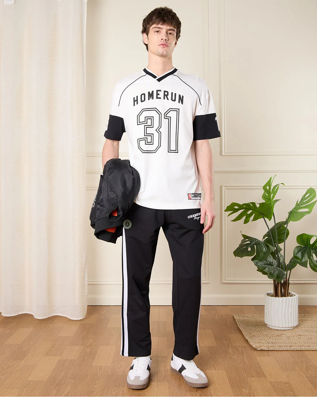 Men Black Print Active Pants sold by Redtag product image thumbnail 2