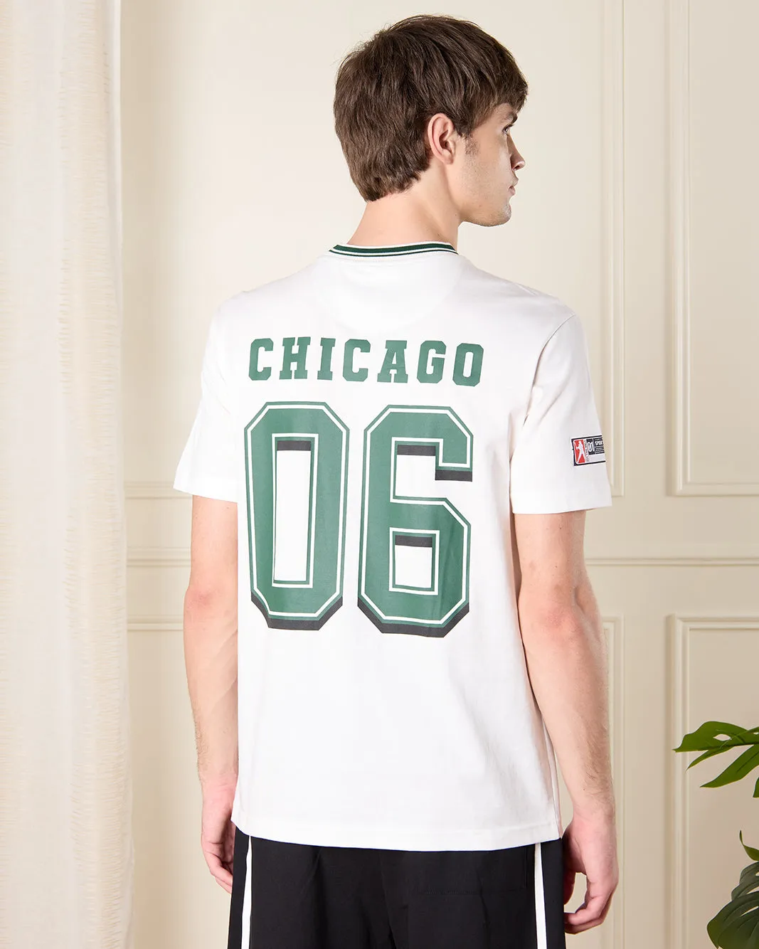 Men Ivory Baseball Chicago Print T-Shirt sold by Redtag product image thumbnail 3