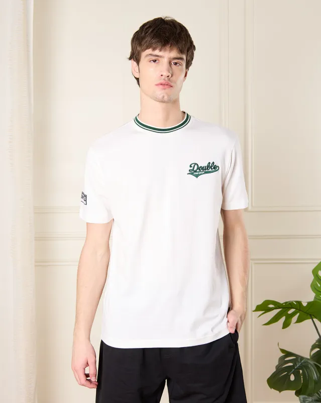 Men Ivory Baseball Chicago Print T-Shirt sold by Redtag