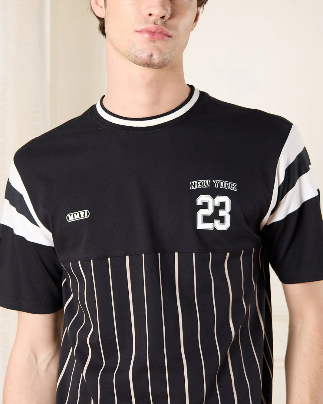 Men Black Baseball T-Shirt sold by Redtag product image thumbnail 4