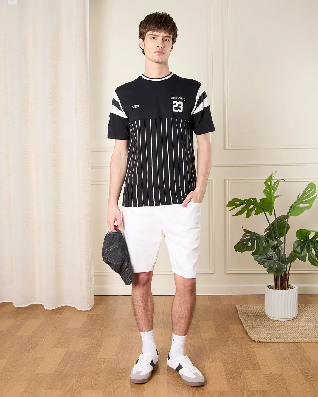 Men Black Baseball T-Shirt sold by Redtag product image thumbnail 2