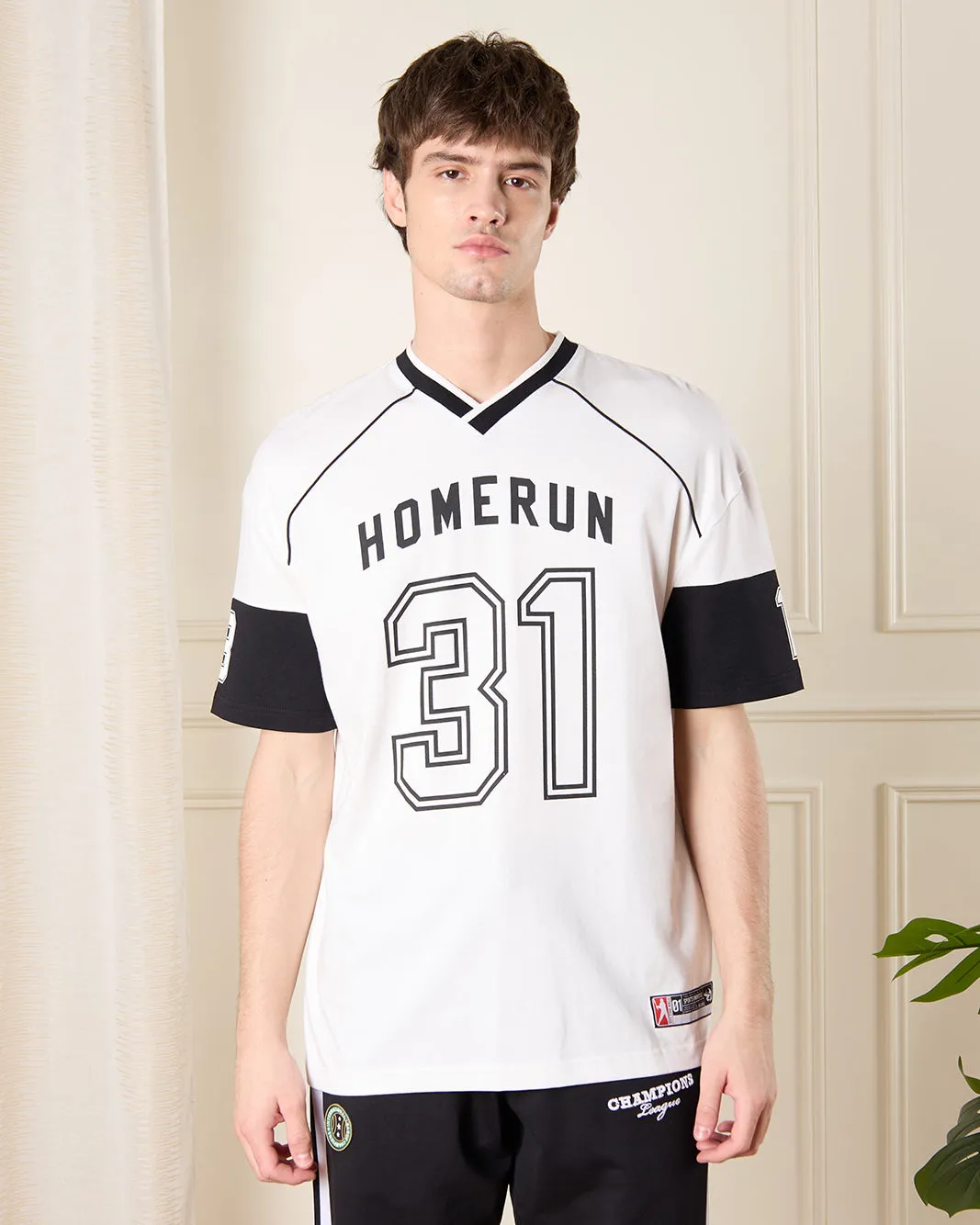 Men White Baseball T-Shirt sold by Redtag