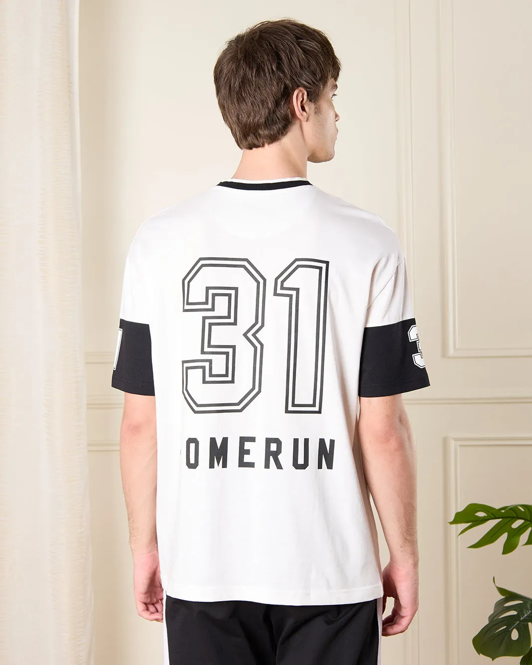 Men White Baseball T-Shirt sold by Redtag product image thumbnail 3