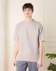 Men Grey Jacquard T-Shirt sold by Redtag