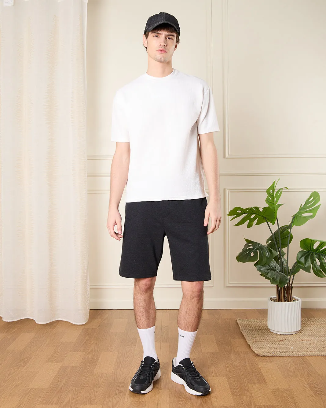 Men White Jacquard T-Shirt sold by Redtag product image thumbnail 2