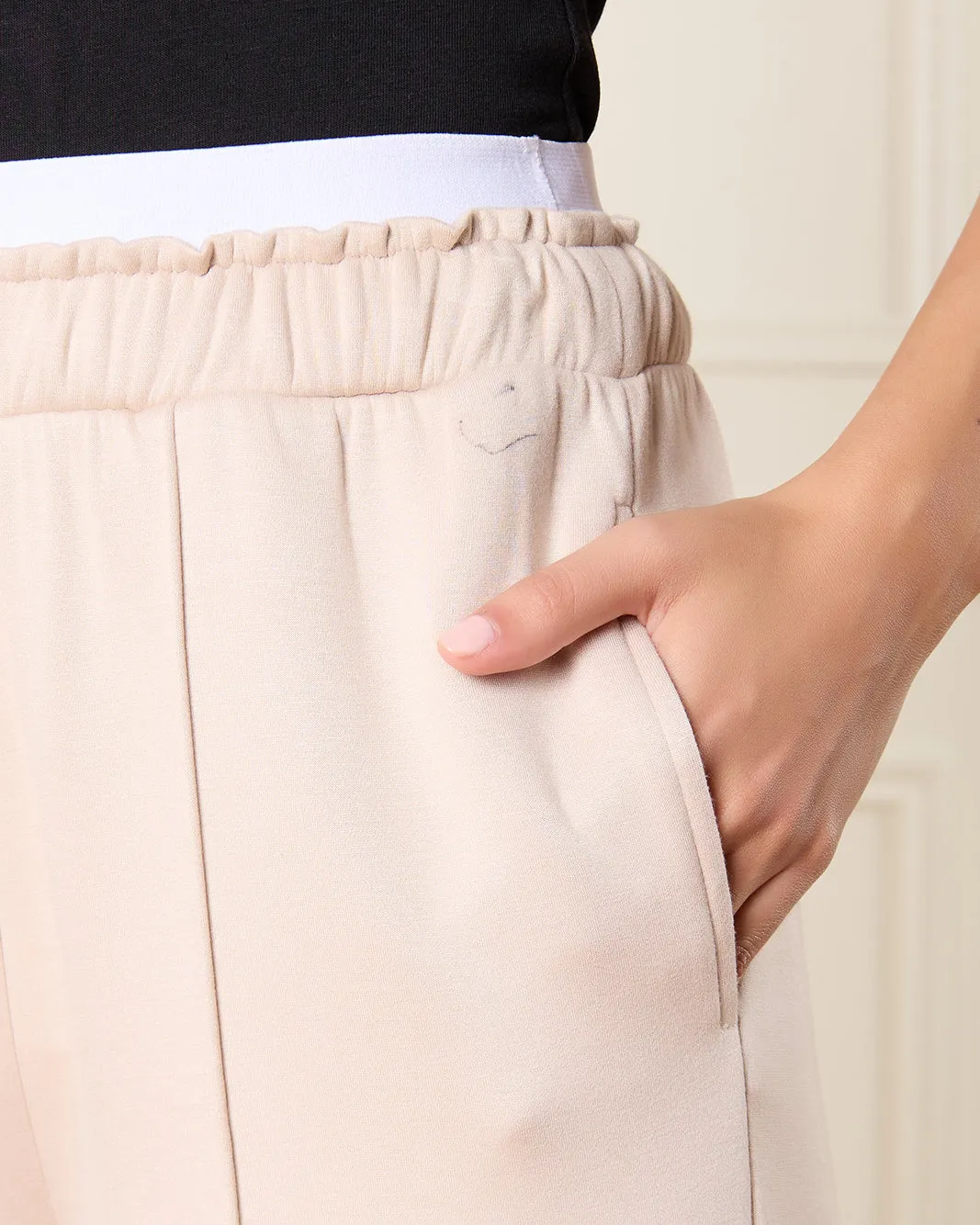 Women Beige Wide Leg Active Pants sold by Redtag product image thumbnail 4