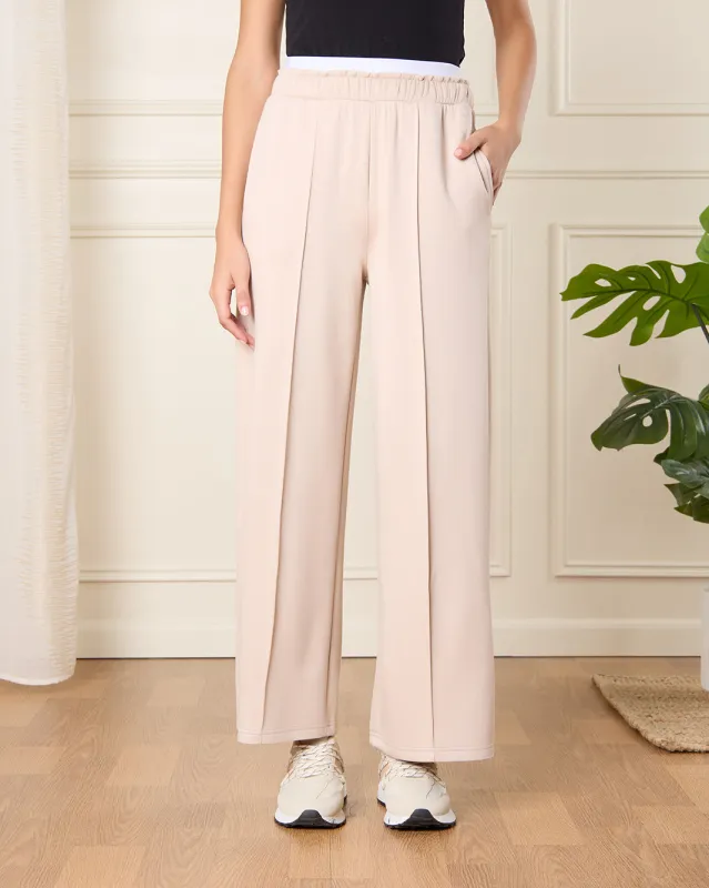 Women Beige Wide Leg Active Pants sold by Redtag