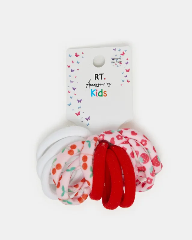 Girls Assorted  Elastic Scrunchy Set (Pack of 12) sold by Redtag