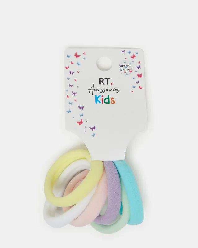 Girls Assorted  Elastic Scrunchy Set (Pack of 6) sold by Redtag