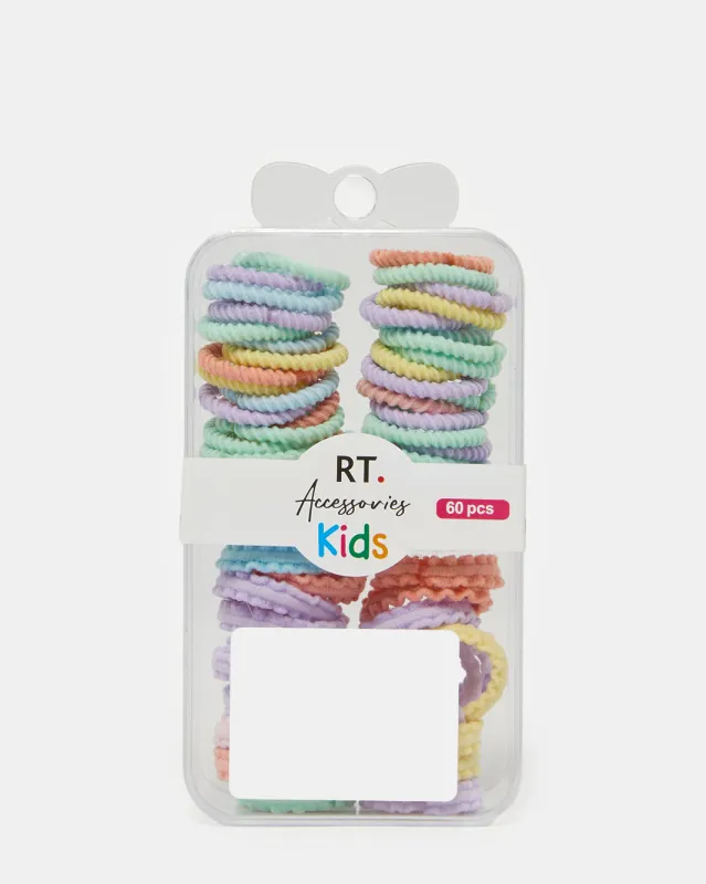 Girls Assorted Elastic Hair Bobbles (60 Piece) sold by Redtag