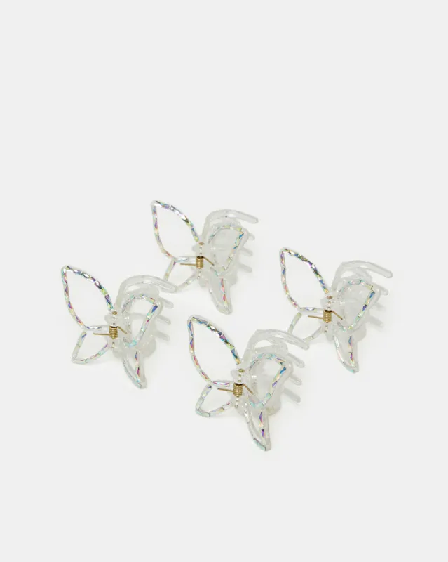 Girls White Hair Claw Set (Pack of 4) sold by Redtag