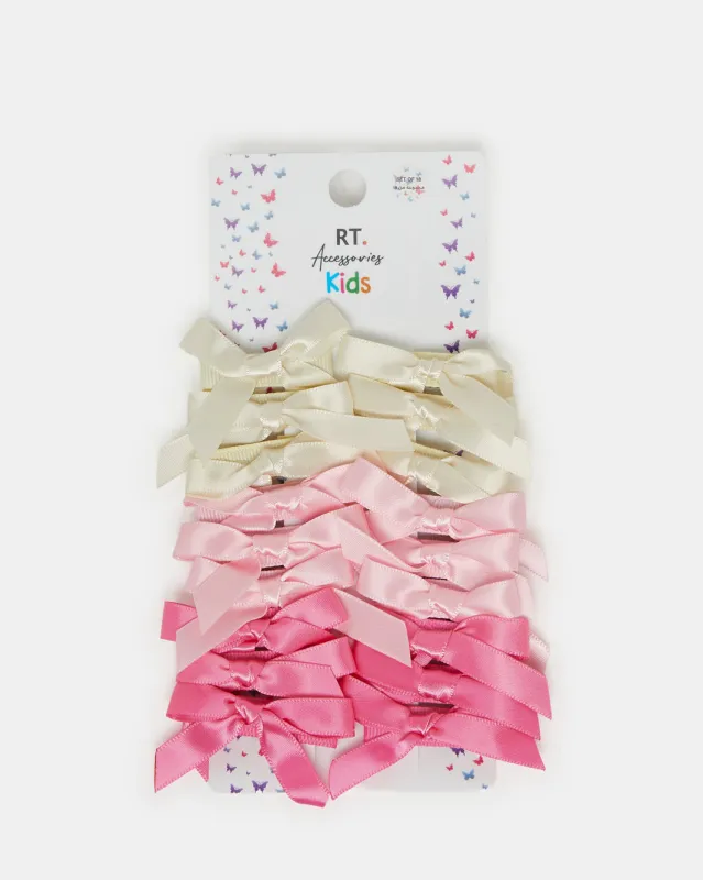 Girls Assorted Bow Hair Clip Set (Pack of 18) sold by Redtag