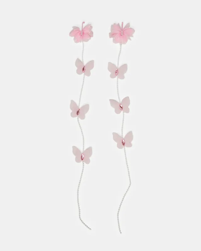 Girls Pink Butterfly Hair Clip Set (Pack of 2) sold by Redtag