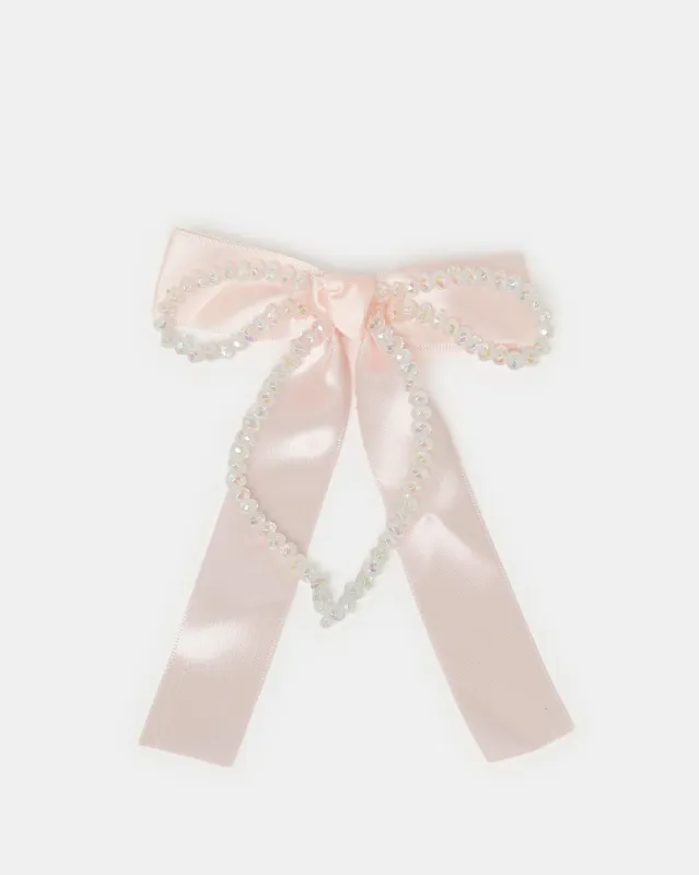 Girls Pink Bow Hair Clip sold by Redtag