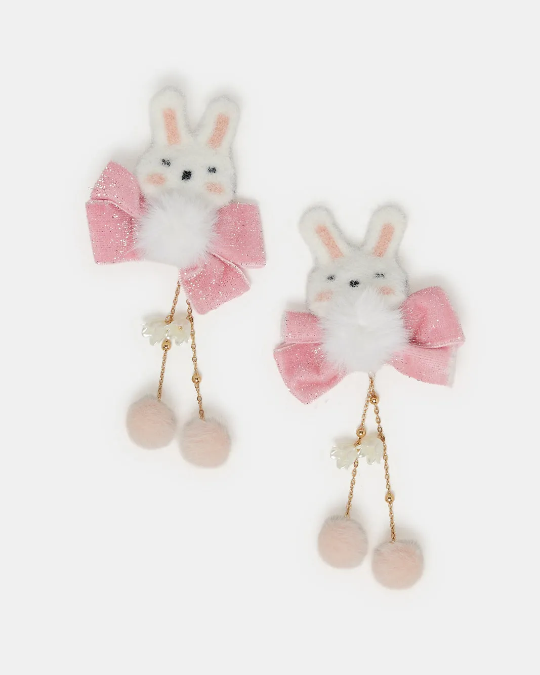 Girls Pink Rabbit Hair Clip Set (Pack of 2) sold by Redtag