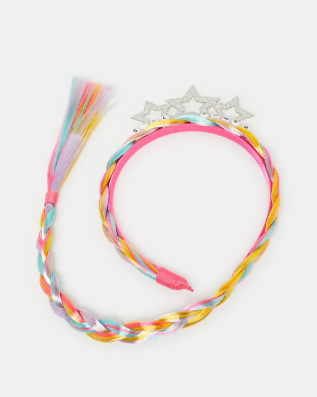 Girls Multicolour Headband With Synthetic Hair sold by Redtag
