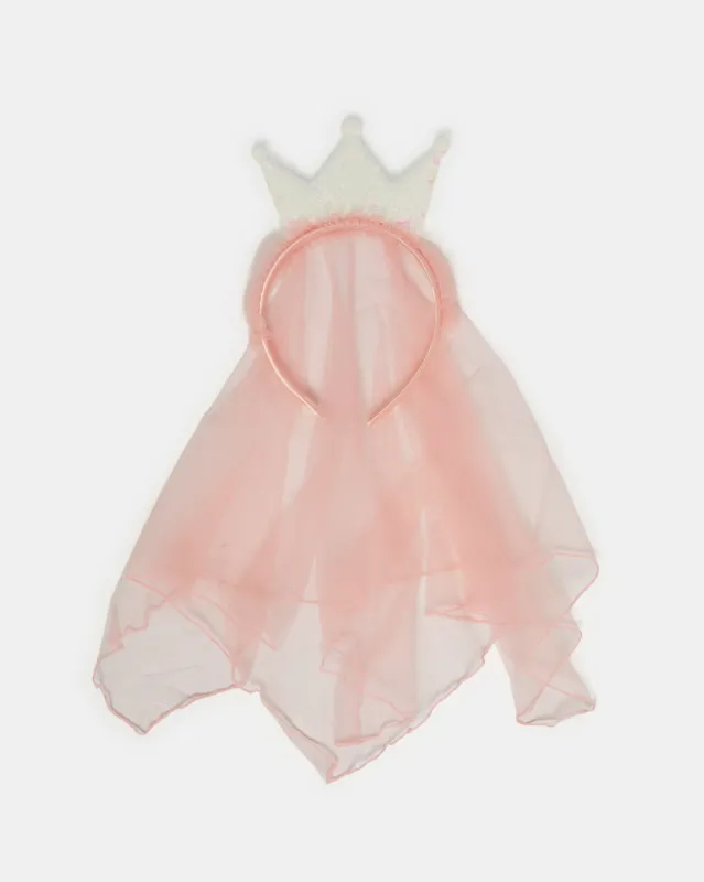 Girls Pink Headband With A Veil sold by Redtag