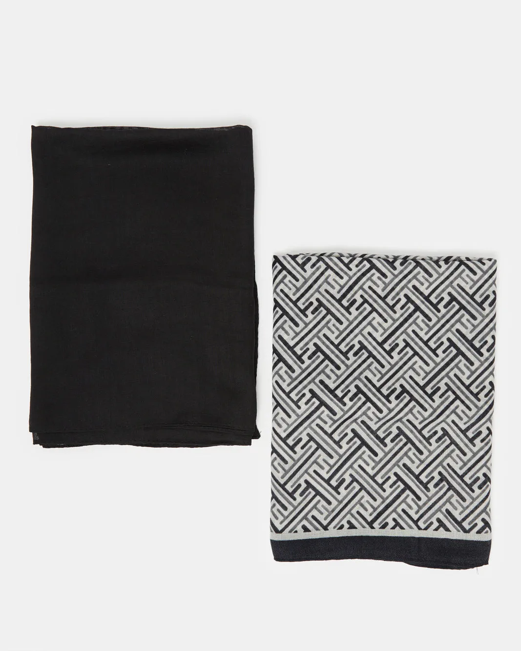 Women Black Print Scarf Set (Pack of 2) sold by Redtag