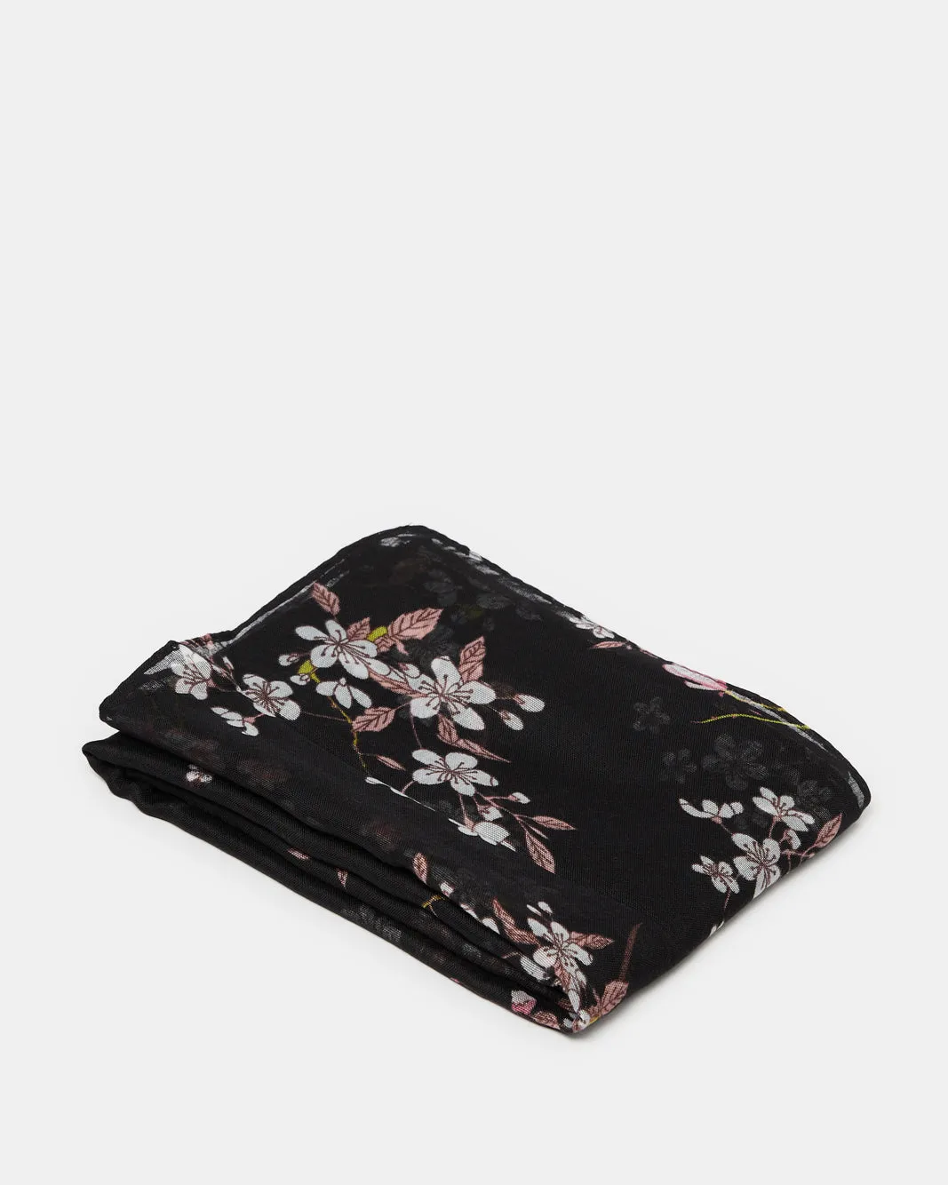Women Black Floral Print Scarf sold by Redtag product image thumbnail 2
