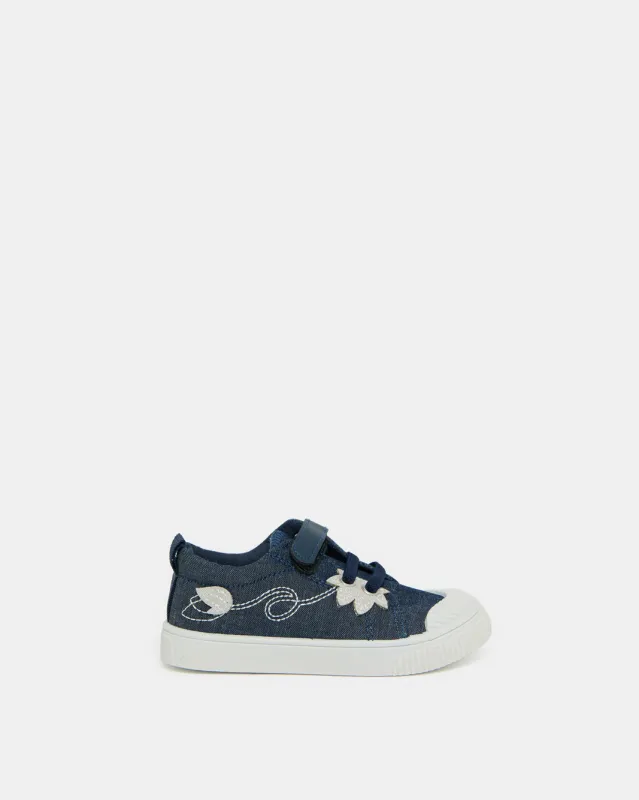 Infant Girls Navy Floral Patch Sneakers sold by Redtag