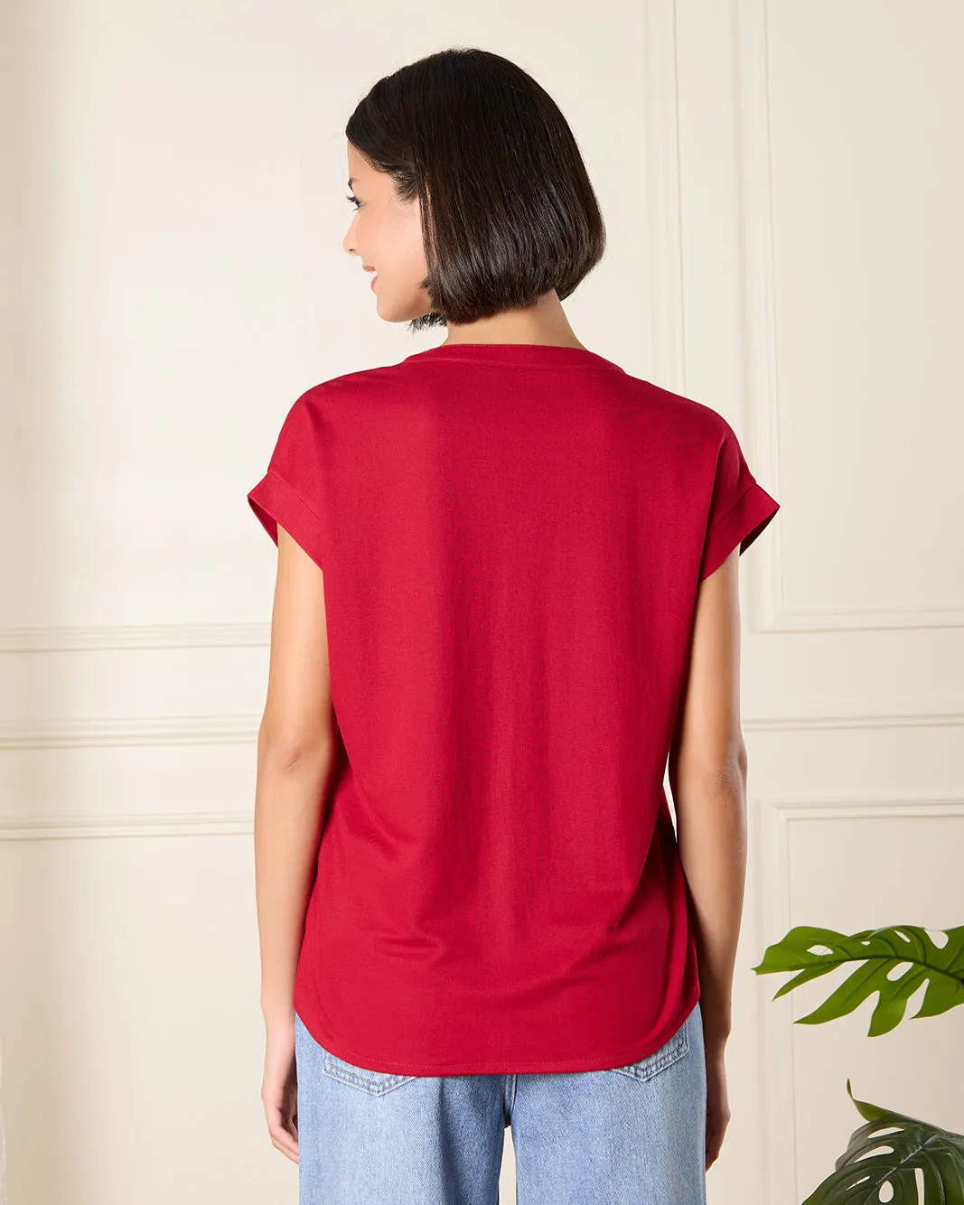 Women Red Tie Front Sleeveless Top sold by Redtag product image thumbnail 3