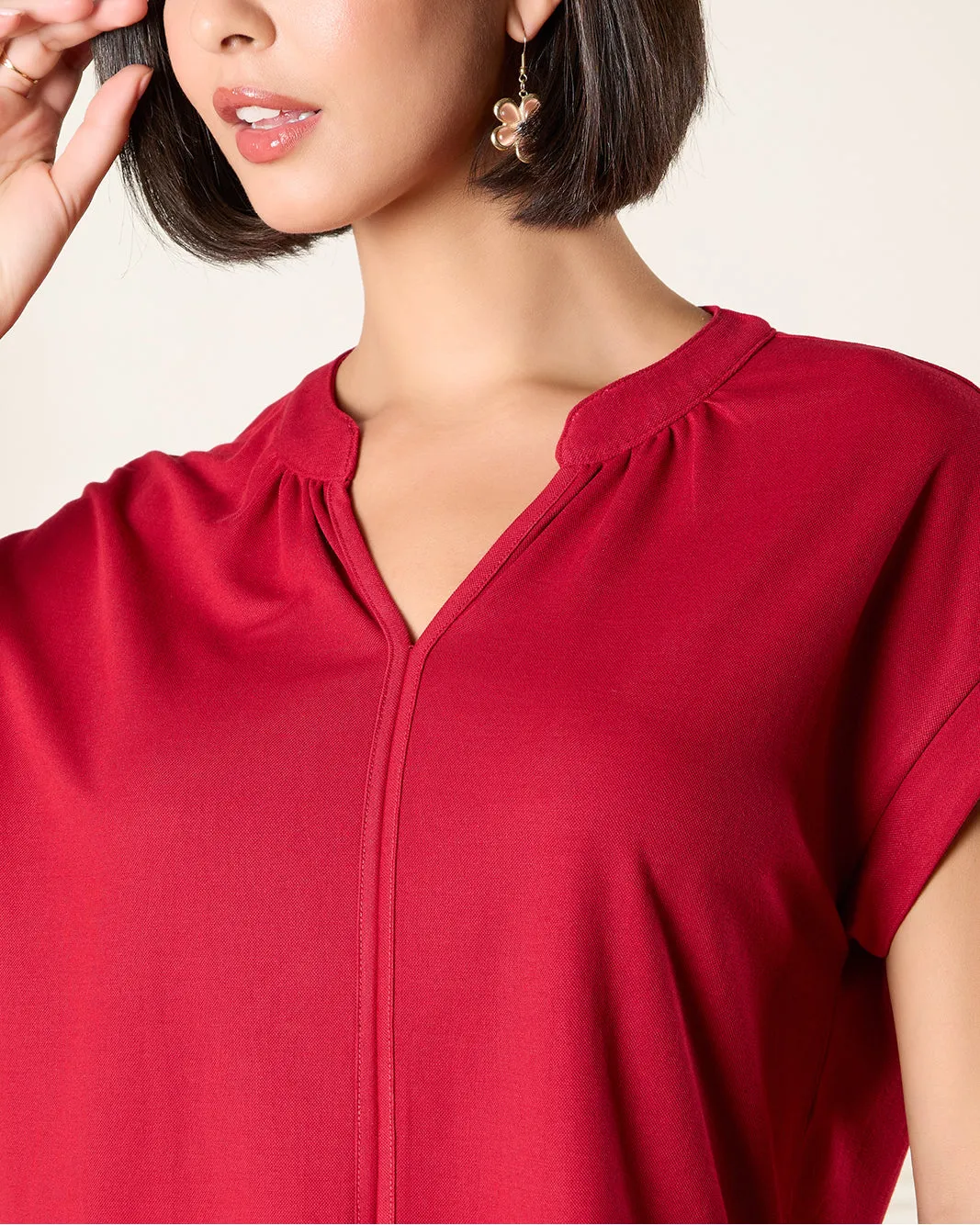 Women Red Tie Front Sleeveless Top sold by Redtag product image thumbnail 4