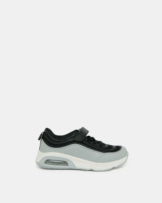 Boys Black And Grey Color Block Trainer sold by Redtag