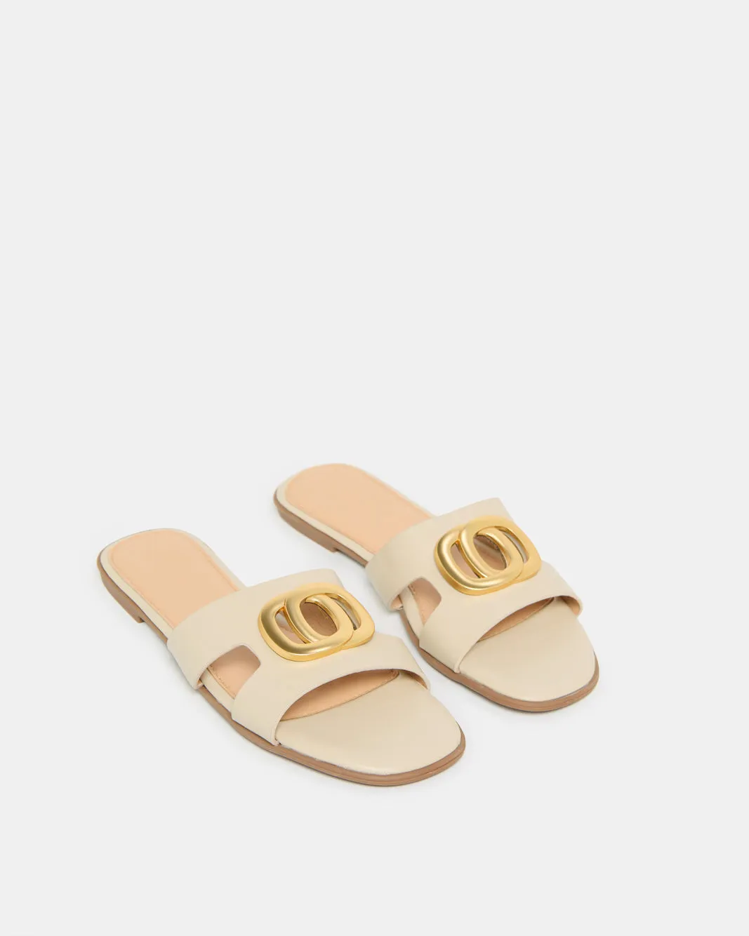 Women Beige Buckle Trim Mule sold by Redtag product image thumbnail 2