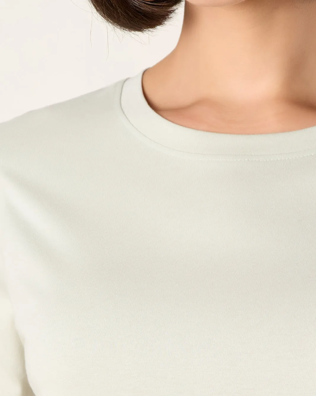 Women Green Crew Neck Basic T-Shirt sold by Redtag product image thumbnail 4