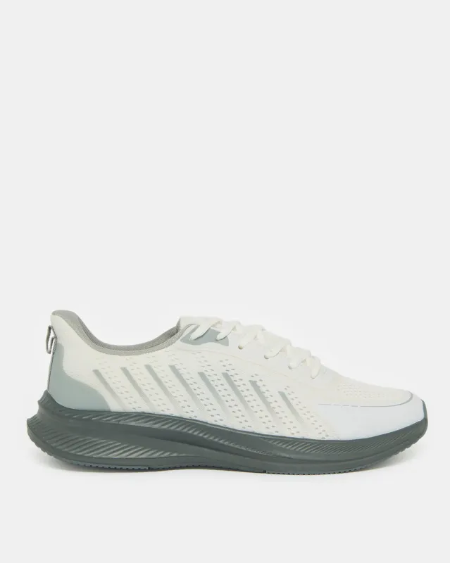 Men White Material Block Sneakers sold by Redtag