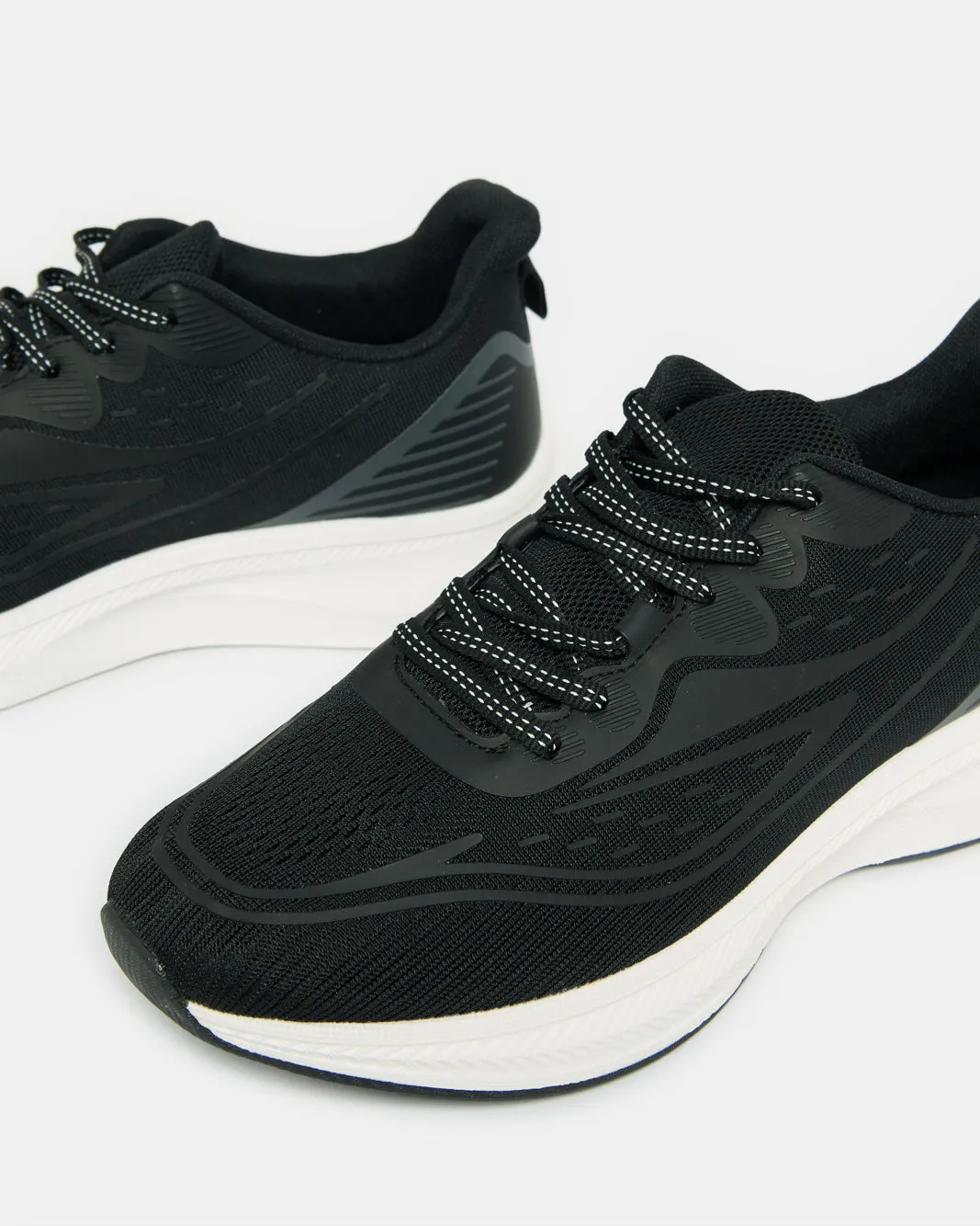 Men Black Material Block Sneakers sold by Redtag product image thumbnail 3