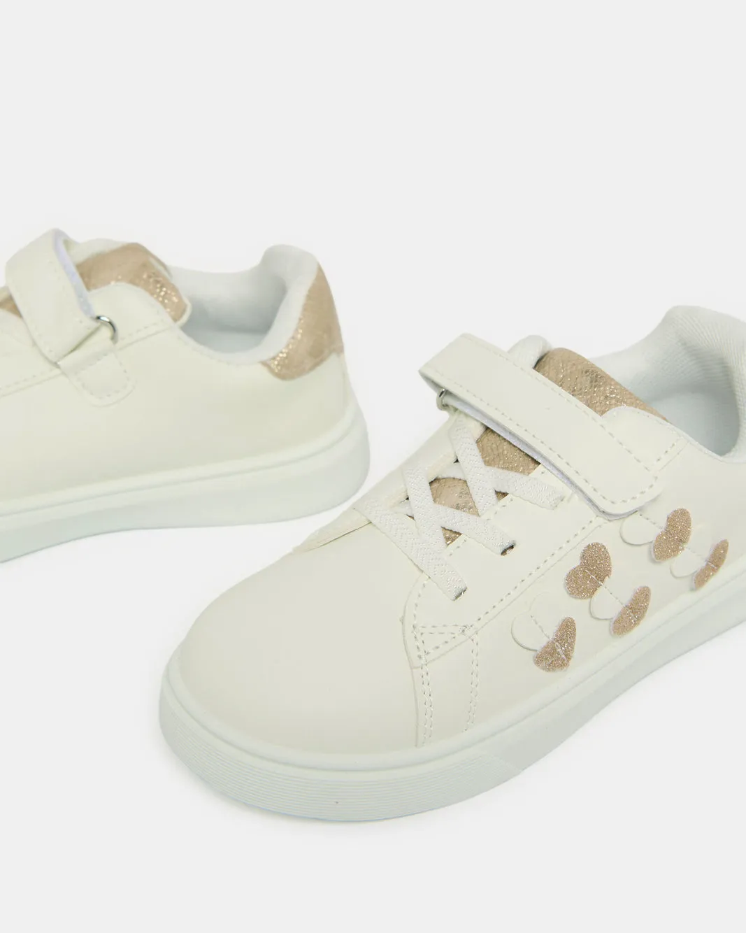 Girls White Heart Embellished Sneakers sold by Redtag product image thumbnail 3