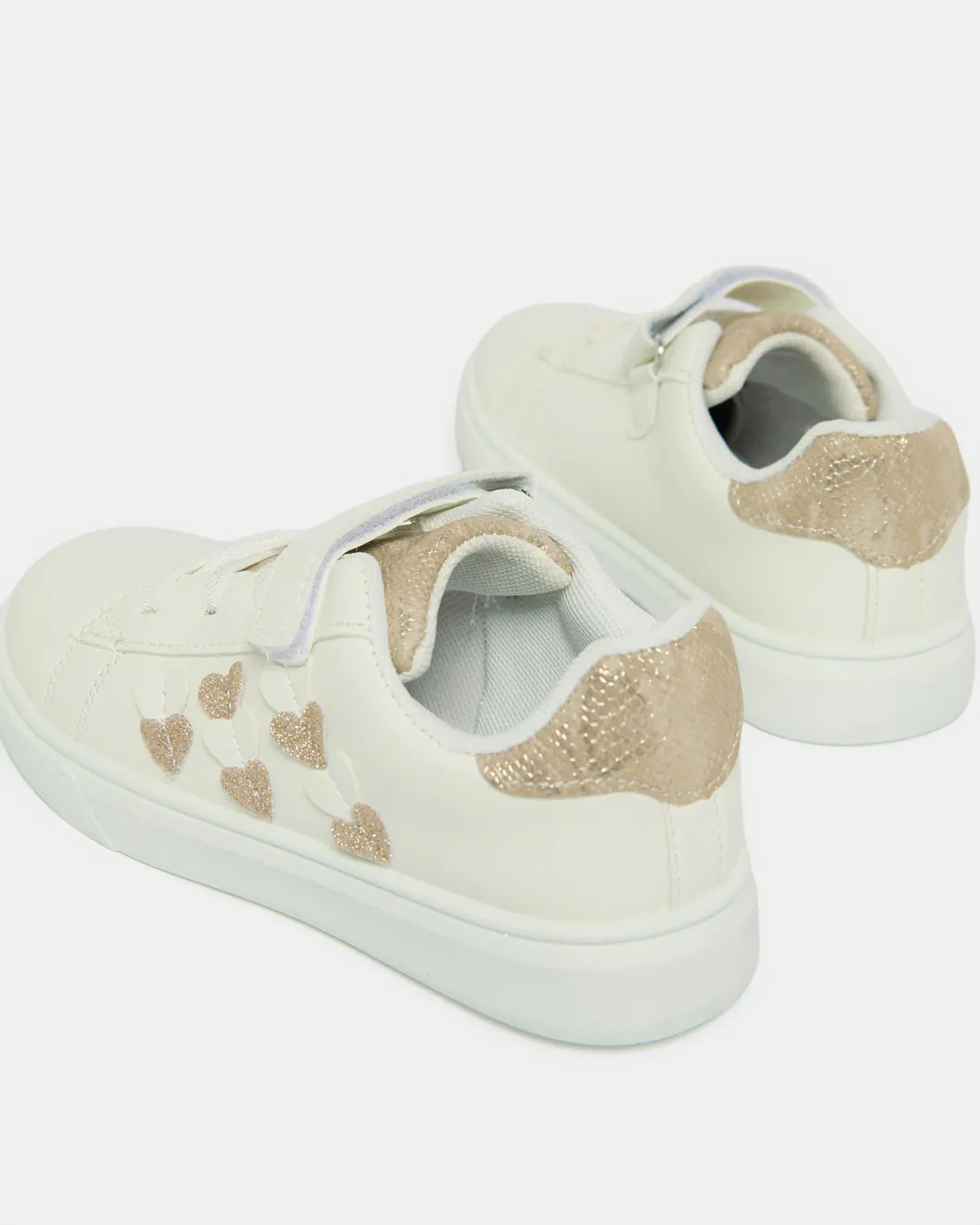 Girls White Heart Embellished Sneakers sold by Redtag product image thumbnail 4
