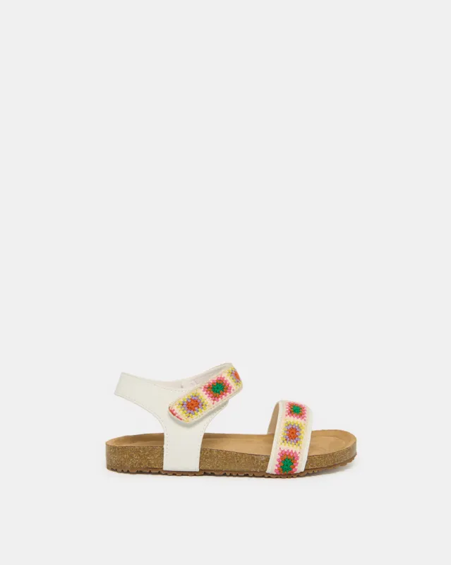 Girls Cream Embellished Cork Sandal sold by Redtag