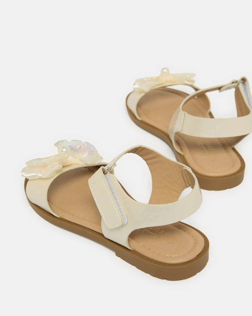 Girls Cream Bow Embellished Sandal sold by Redtag product image thumbnail 4