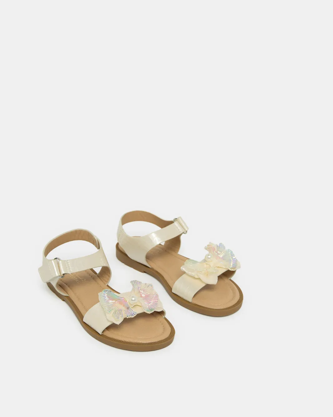 Girls Cream Bow Embellished Sandal sold by Redtag product image thumbnail 2