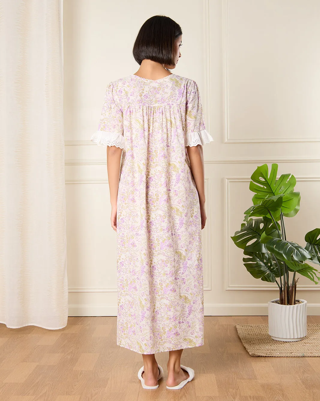 Women White And Pink Printed Nightgown sold by Redtag product image thumbnail 3
