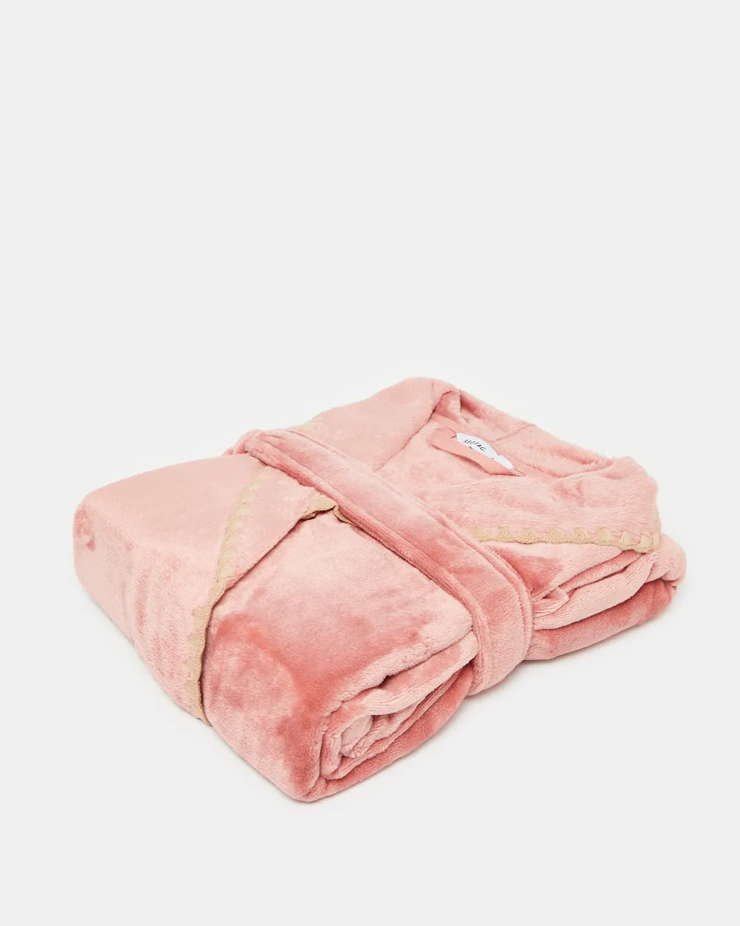 Pink Textured Fleece Bathrobe sold by Redtag product image thumbnail 2