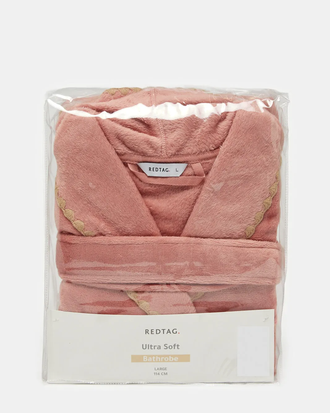 Pink Textured Fleece Bathrobe sold by Redtag product image thumbnail 5