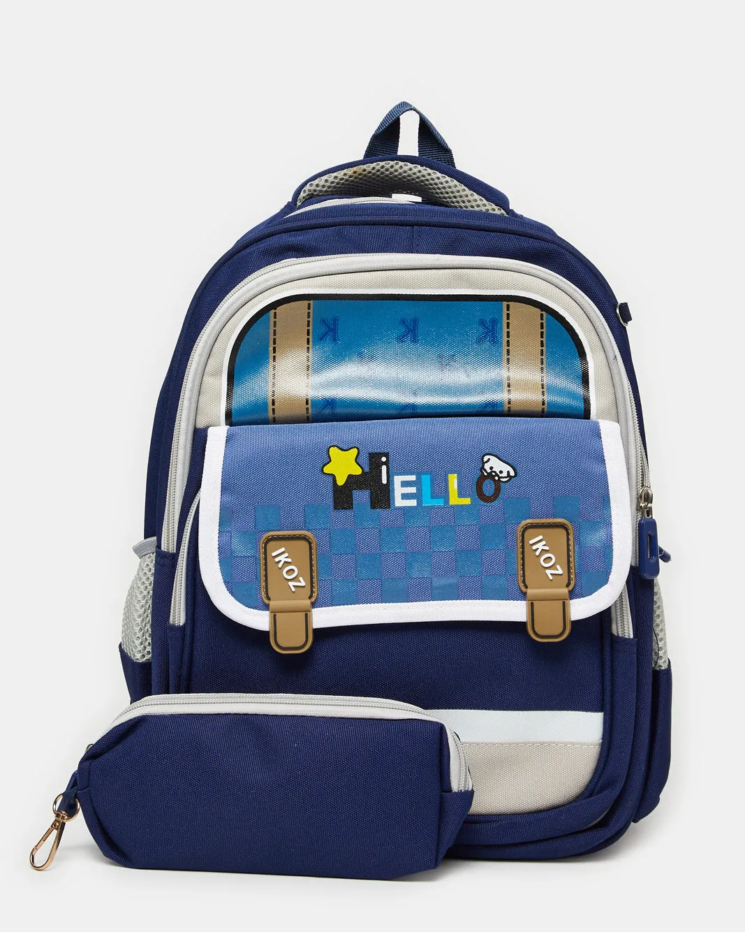 Boys Blue Print 2 Piece School Backpack (14 Inch) sold by Redtag