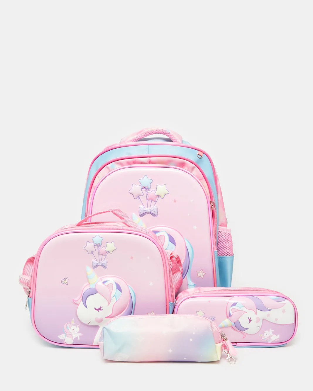 Girls Pink Unicorn Print 4 Piece School Bag (16 Inch) sold by Redtag